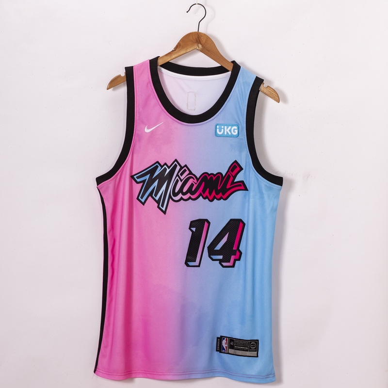 Men Miami Heat #14 Herro pink fahion new Nike NBA limited Jerseys->miami heat->NBA Jersey